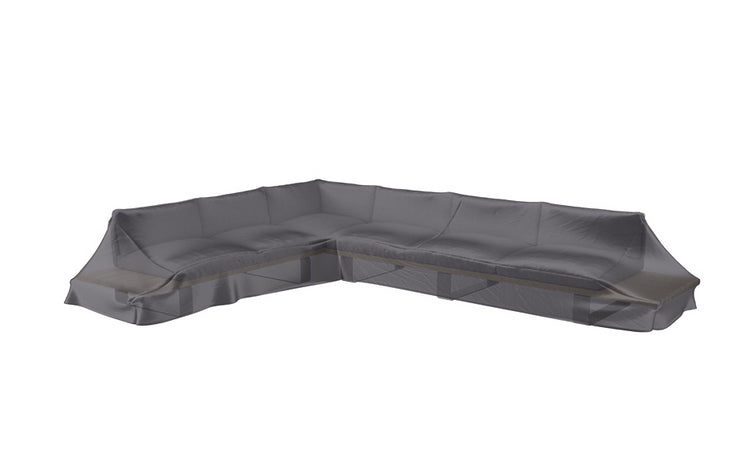 AeroCover Schutzhülle L-Form 375 × 300 × 70 cm, Ripstop-Polyester, Anthrazit, für Lounge