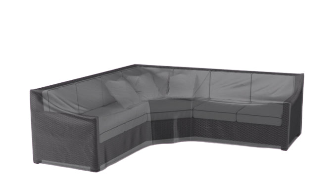 AeroCover Terrassenbankabdeckung L-Form 300 × 300 × 90 cm, Polyester, Anthrazit, wasserfest, für Lounge