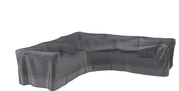 AeroCover Schutzhülle L-Form 270 × 270 × 70 cm, Ripstop-Polyester, grau/anthrazit, für Lounge