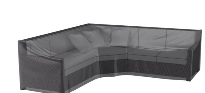 AeroCover Schutzhülle L-Form 270 × 270 × 90 cm, grau/anthrazit, Ripstop-Polyester, für Lounge
