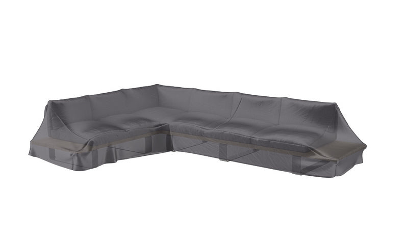 AeroCover Schutzhülle L-Form 325 × 255 × 70 cm, Ripstop-Polyester, Grau/Anthrazit, für Lounge
