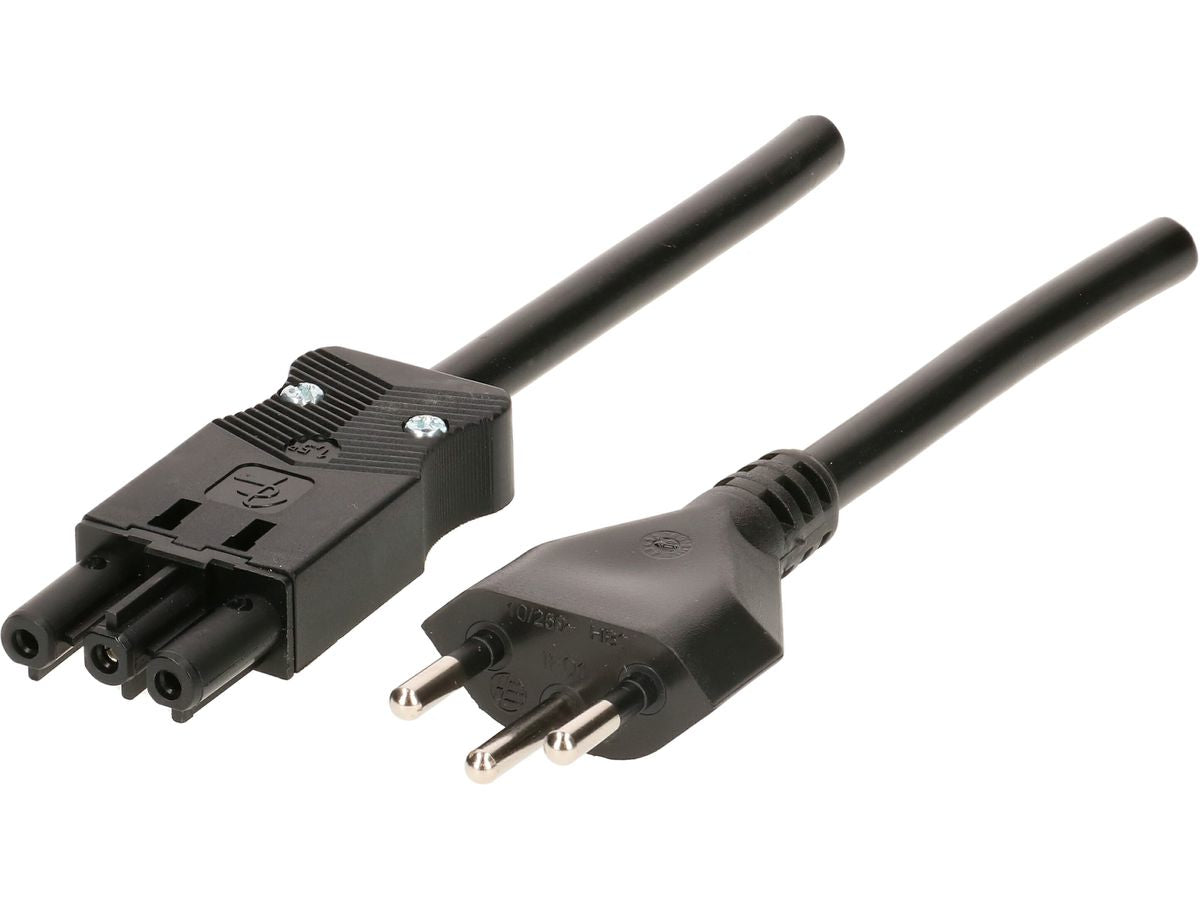 Max Hauri AG Netzkabel, T12 auf GST18I3, montiert, 230 V, 5 m, Schwarz, 139973