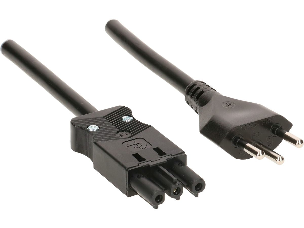 Max Hauri AG Netzkabel, T12 auf GST18I3, montiert, 230 V, 5 m, Schwarz, 139973