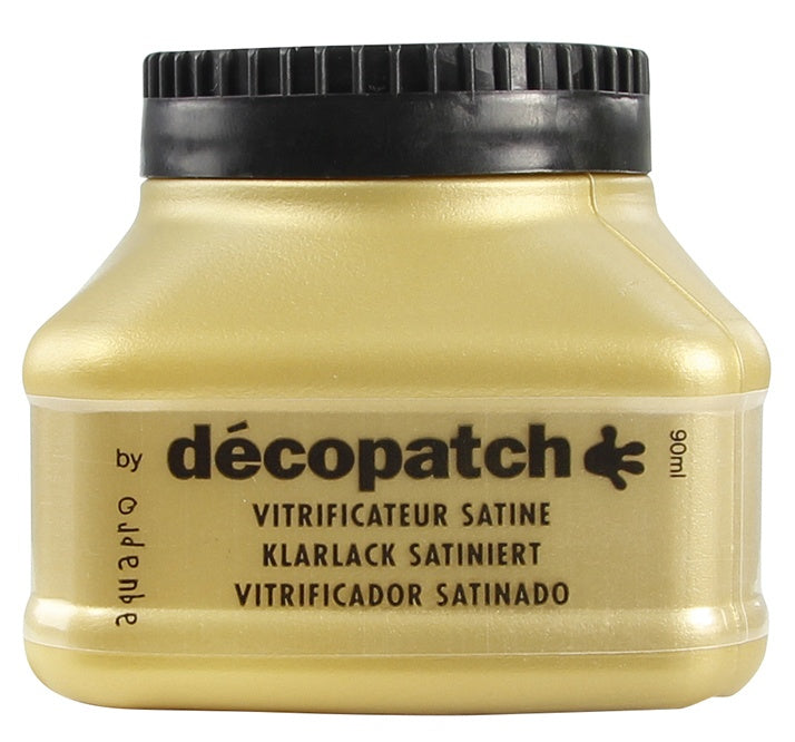 Décopatch Serviettentechnik-Lack – Transparent, Satinierter Effekt, 90 ml, für Karton, Holz & Keramik