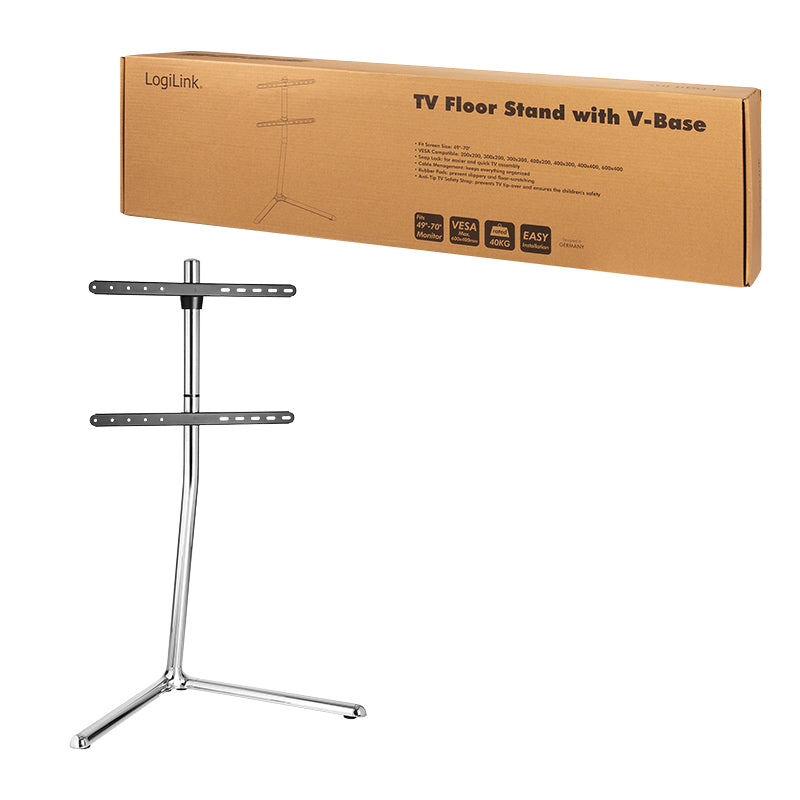 LogiLink Bodenständer – 49–70" – VESA 200×200–600×400 – bis 40 kg, Kabelmanagement, für Fernseher – BP0080