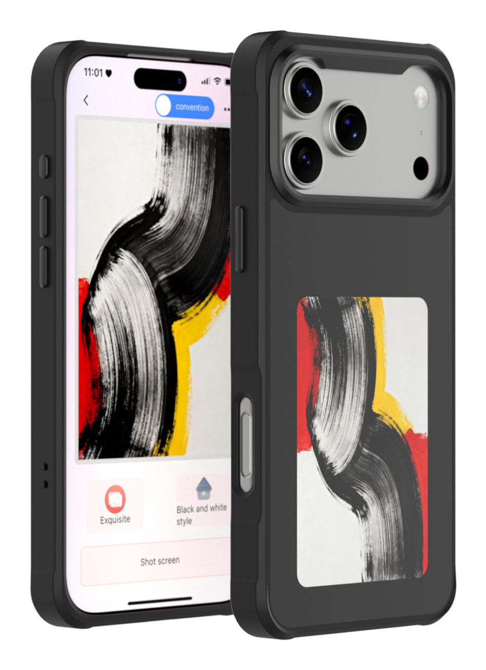 4smarts E-Ink Backcover – für Apple iPhone 17 Pro Max, MagSafe, PC, Schwarz