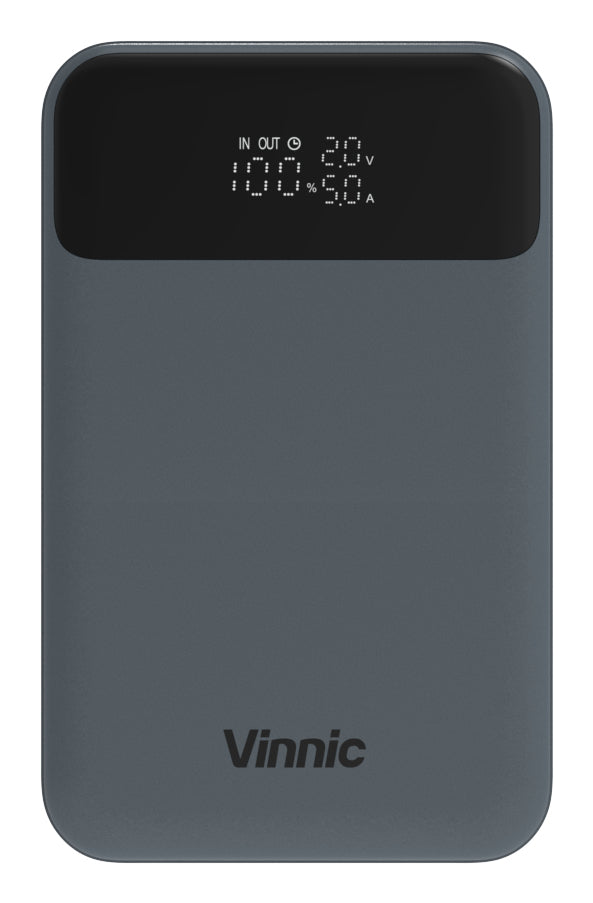 Vinnic Powerbank 20000 mAh, PD 100 W, 1× USB-C, 2× USB-A, für Smartphones, Tablets und Laptops