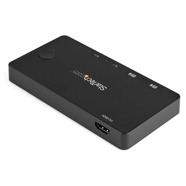 StarTech.com SV211HDUC – 2-Port DP/HDMI KVM-Switch – 4K/60 Hz, USB-Hub, Audio, Desktop
