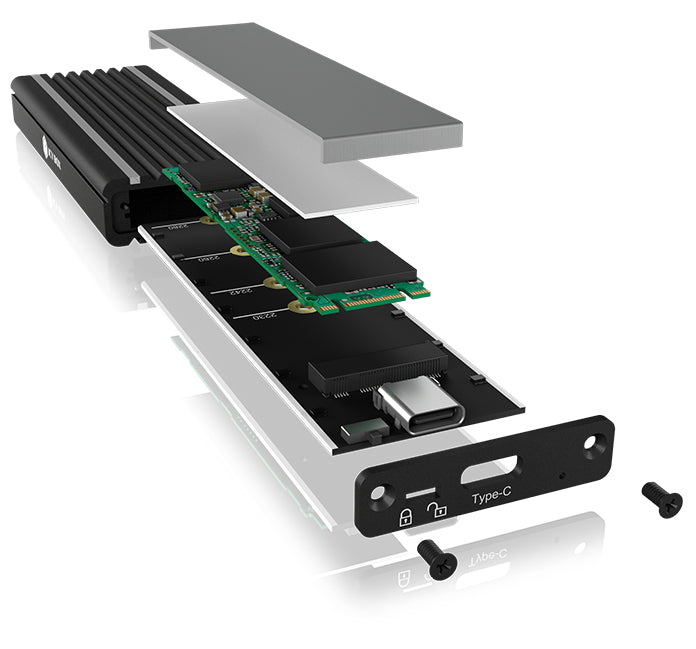ICY BOX IB-1824ML-C31 – 1-Schacht SSD-Gehäuse – NVMe, PCIe 3.0, USB-C 10 Gbit/s, für M.2 22 mm (30/42/60/80 mm)