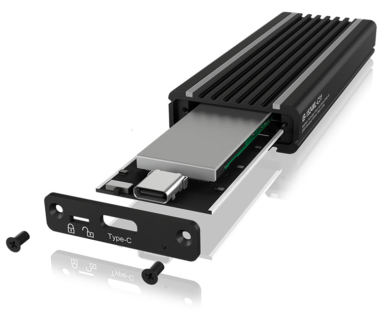 ICY BOX IB-1824ML-C31 – 1-Schacht SSD-Gehäuse – NVMe, PCIe 3.0, USB-C 10 Gbit/s, für M.2 22 mm (30/42/60/80 mm)