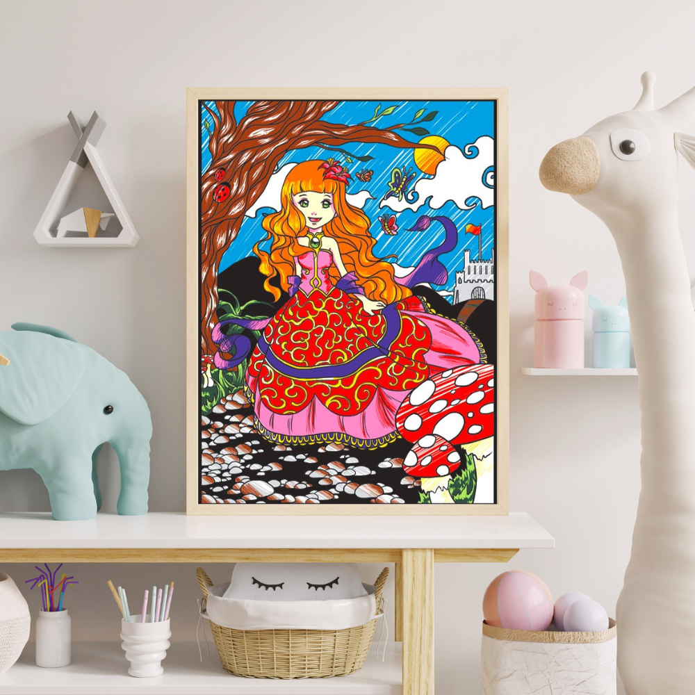 Tataruga Samtbild (Prinzessin) Malkarten – A4 – mit Samtoberfläche – für Filzstifte, Buntstifte & Aquarell