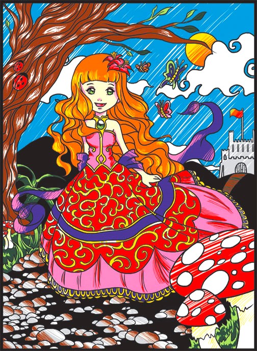 Tataruga Samtbild (Prinzessin) Malkarten – A4 – mit Samtoberfläche – für Filzstifte, Buntstifte & Aquarell