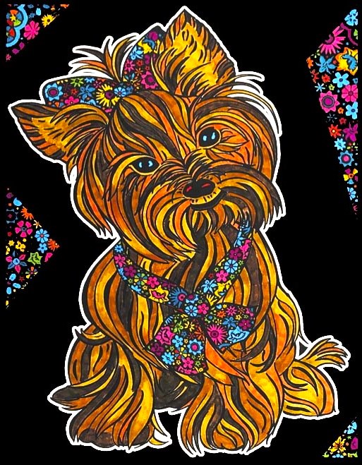 Tataruga Samtbild zum Ausmalen – A4 – für Buntstifte, Filzstifte & Aquarell – mit Samtteilen