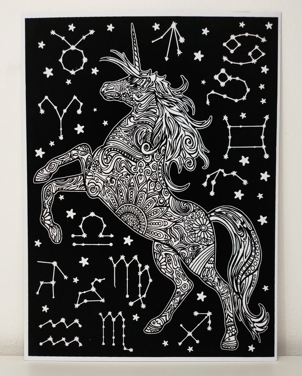 Tataruga Samtbild zum Ausmalen – 35 × 47,5 cm – mit Samt, für Marker, Farbstifte & Aquarell