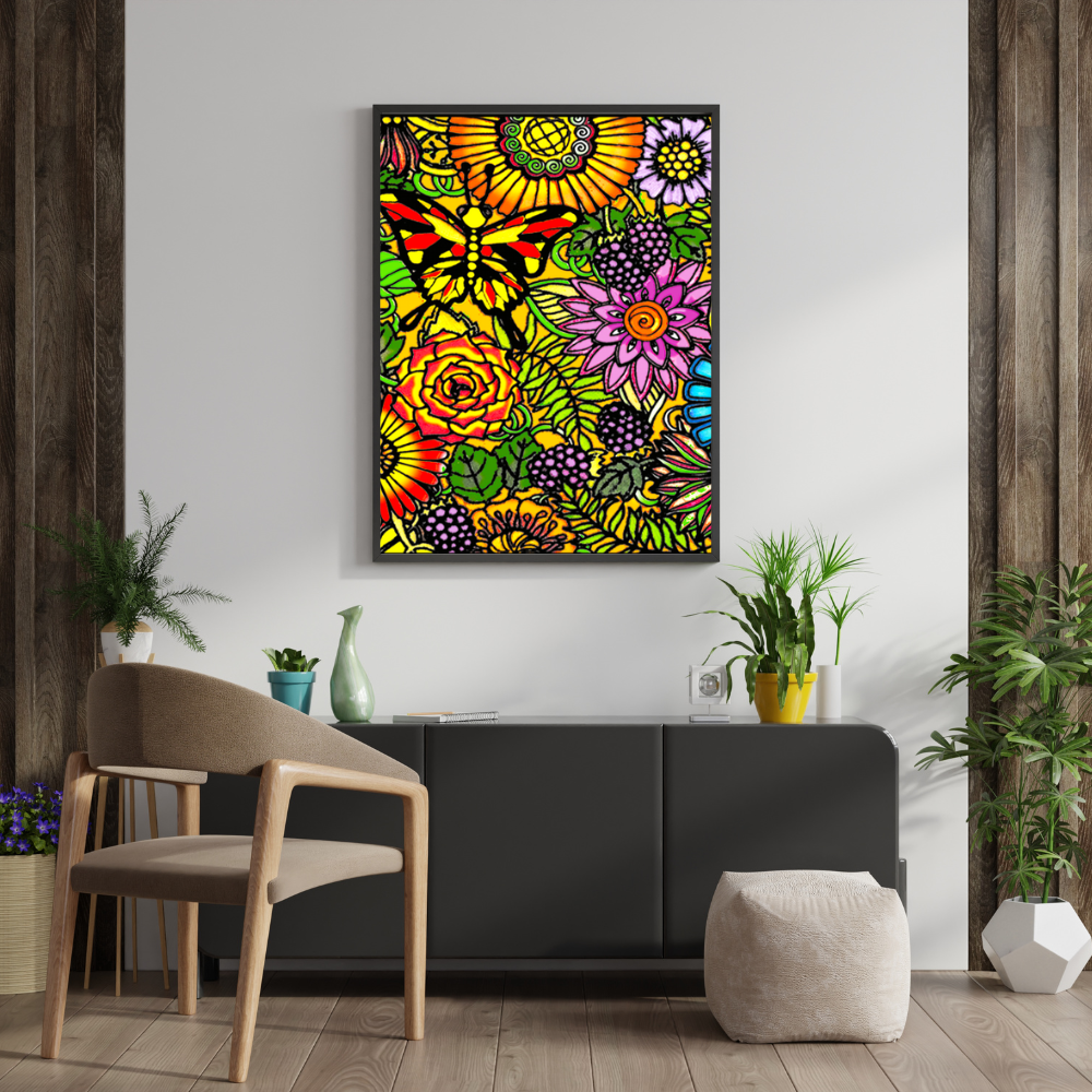 Tataruga Samtbild zum Ausmalen – 35 × 47,5 cm – für Filzstifte, Buntstifte & Aquarell – mit Samtflächen