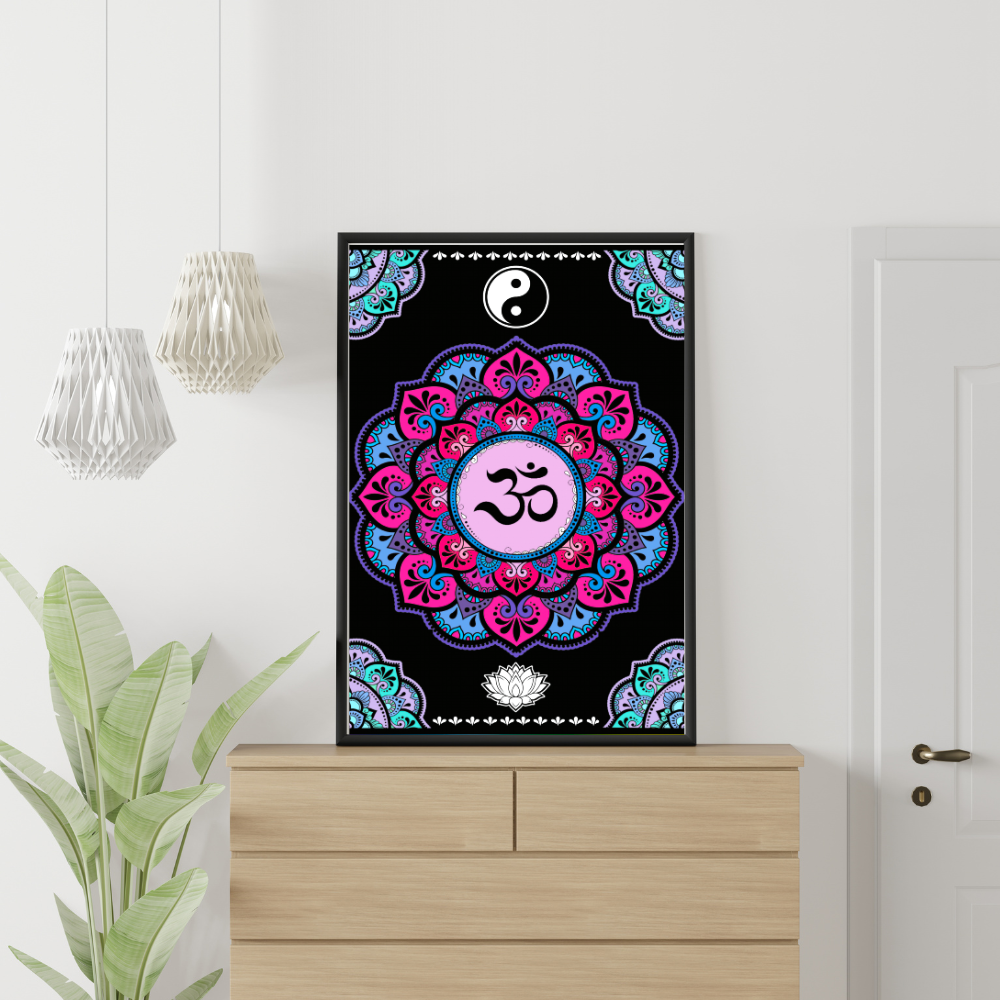 Tataruga Samtbild zum Ausmalen Mandala OM – A3 – für Marker, Farbstifte & Aquarell