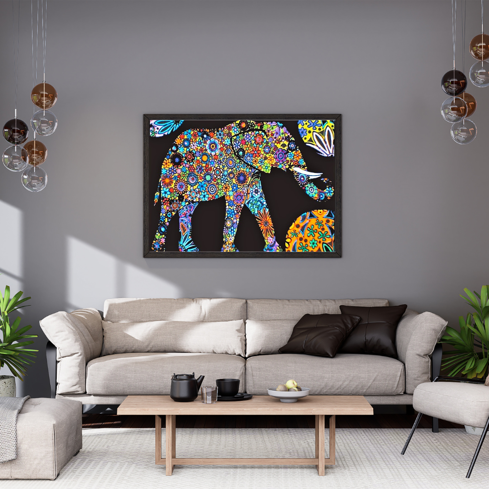 Tataruga Samtbild zum Ausmalen Elefant – A3 – für Filzstifte, Buntstifte & Aquarell
