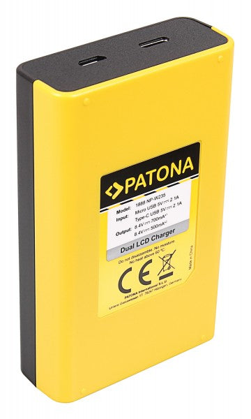 PATONA Dual Ladegerät NP-W235 Akkulader – für Fujifilm X-T4, NP-W235 – 2-fach, USB