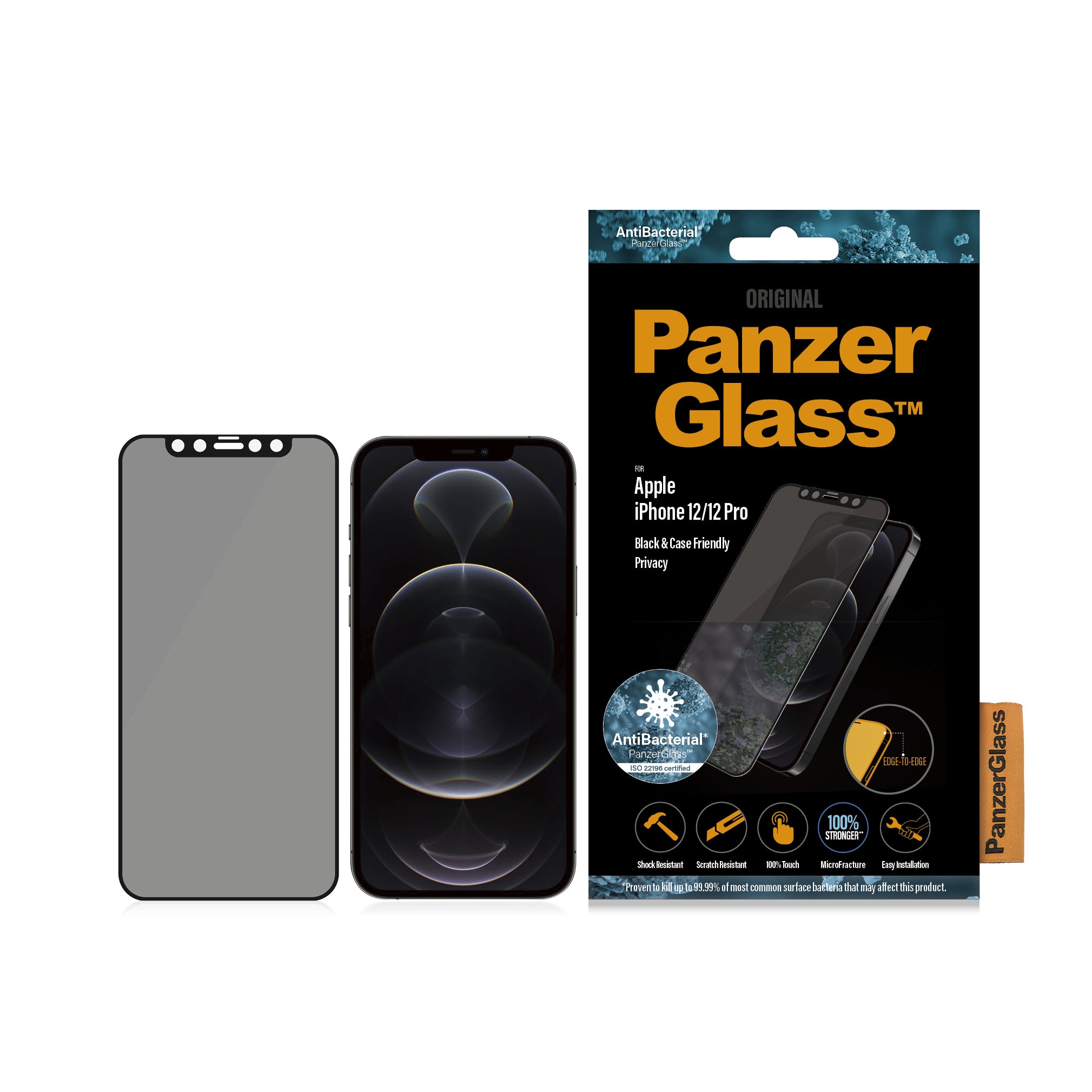 PanzerGlass Displayschutzglas – für Apple iPhone 12/12 Pro – Hartglas, Transparent