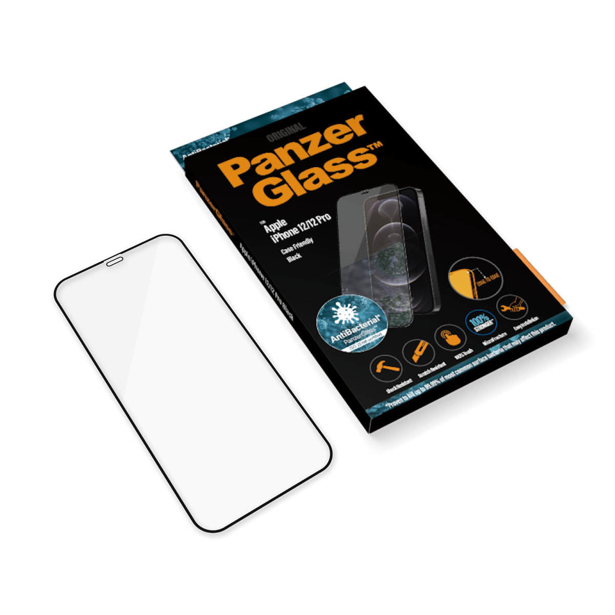 PanzerGlass Displayschutzglas – für Apple iPhone 12/12 Pro, Hartglas, Transparent – 1er-Pack