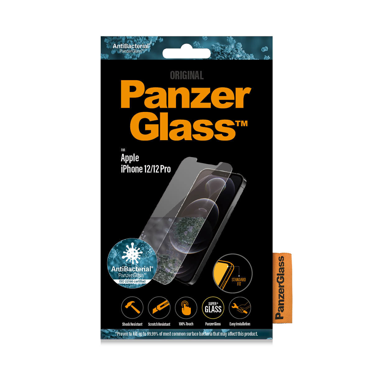 PanzerGlass Displayschutzglas – für Apple iPhone 12/12 Pro, Hartglas, Transparent
