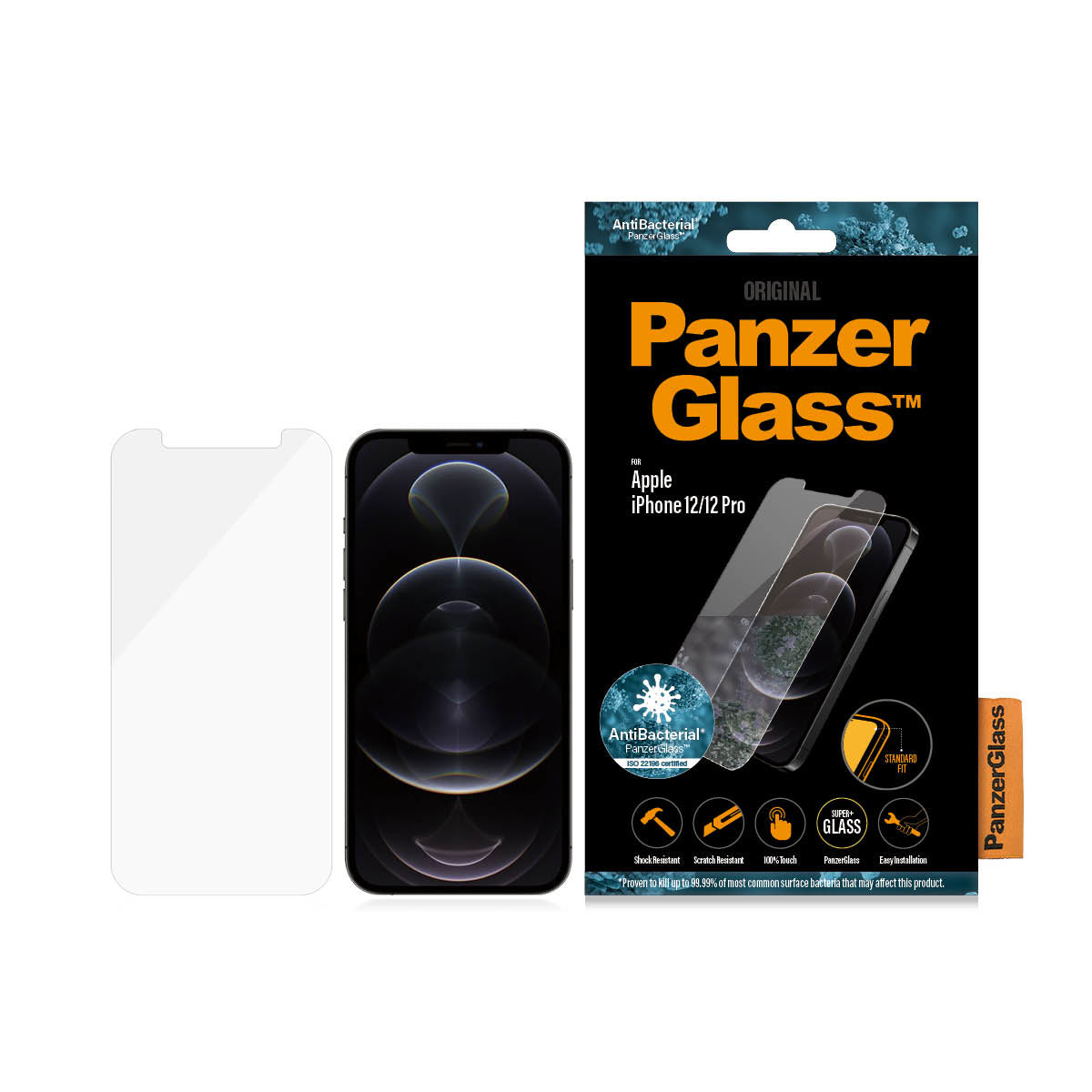 PanzerGlass Displayschutzglas – für Apple iPhone 12/12 Pro, Hartglas, Transparent