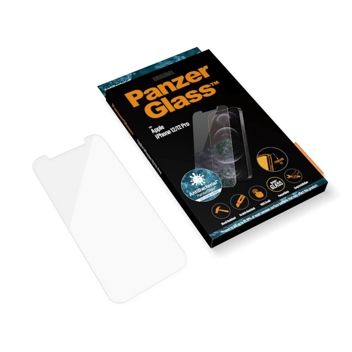 PanzerGlass Displayschutzglas – für Apple iPhone 12/12 Pro, Hartglas, Transparent