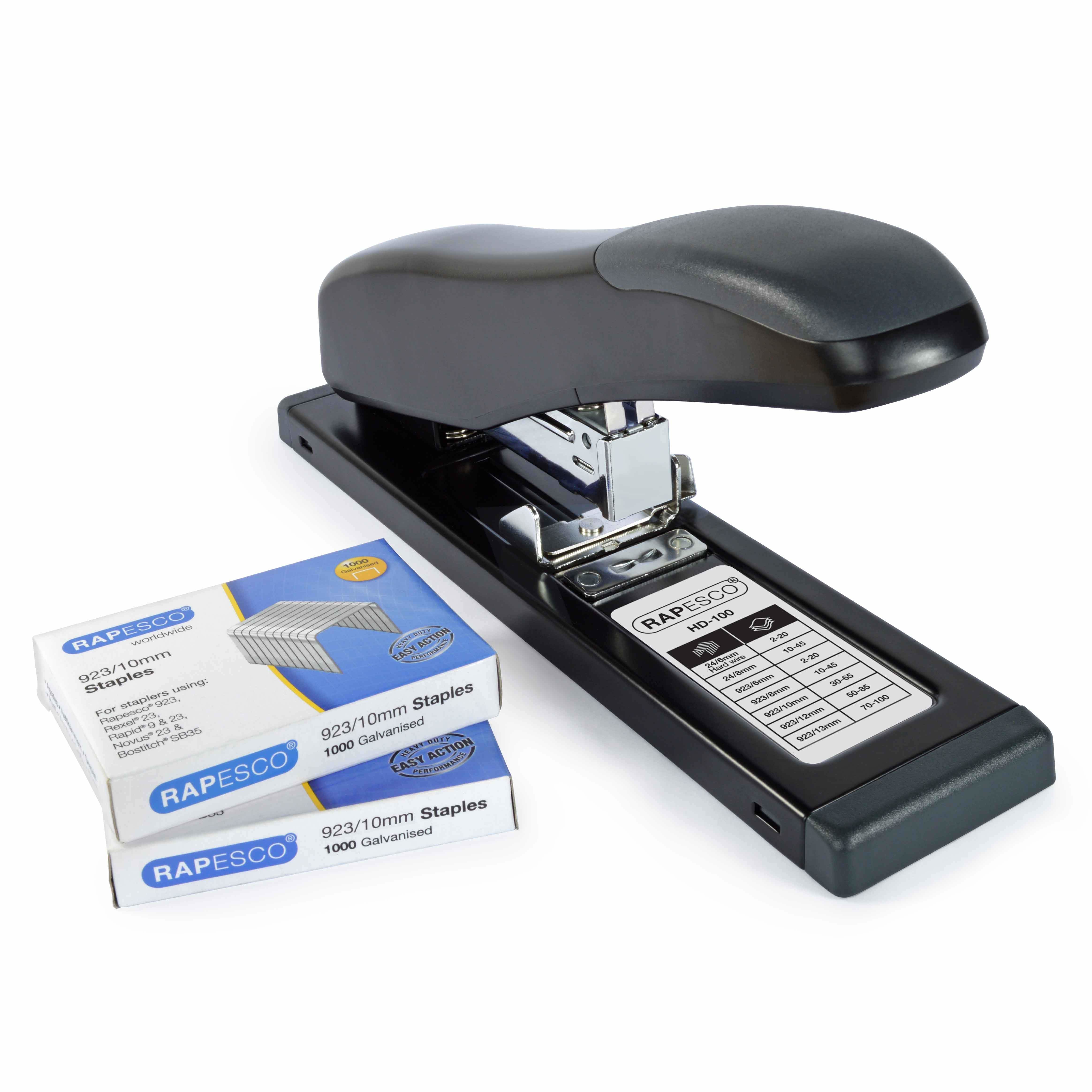 Rapesco 1307 Germ Savvy Heftgerät – 100 Blatt, antibakteriell, für 24/6, 24/8, schwarz