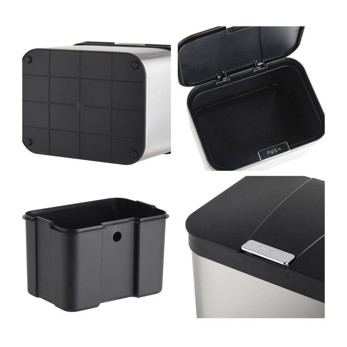 Relaxdays Komposteimer – 4,5 l – Edelstahl, Rechteckig – Schwarz