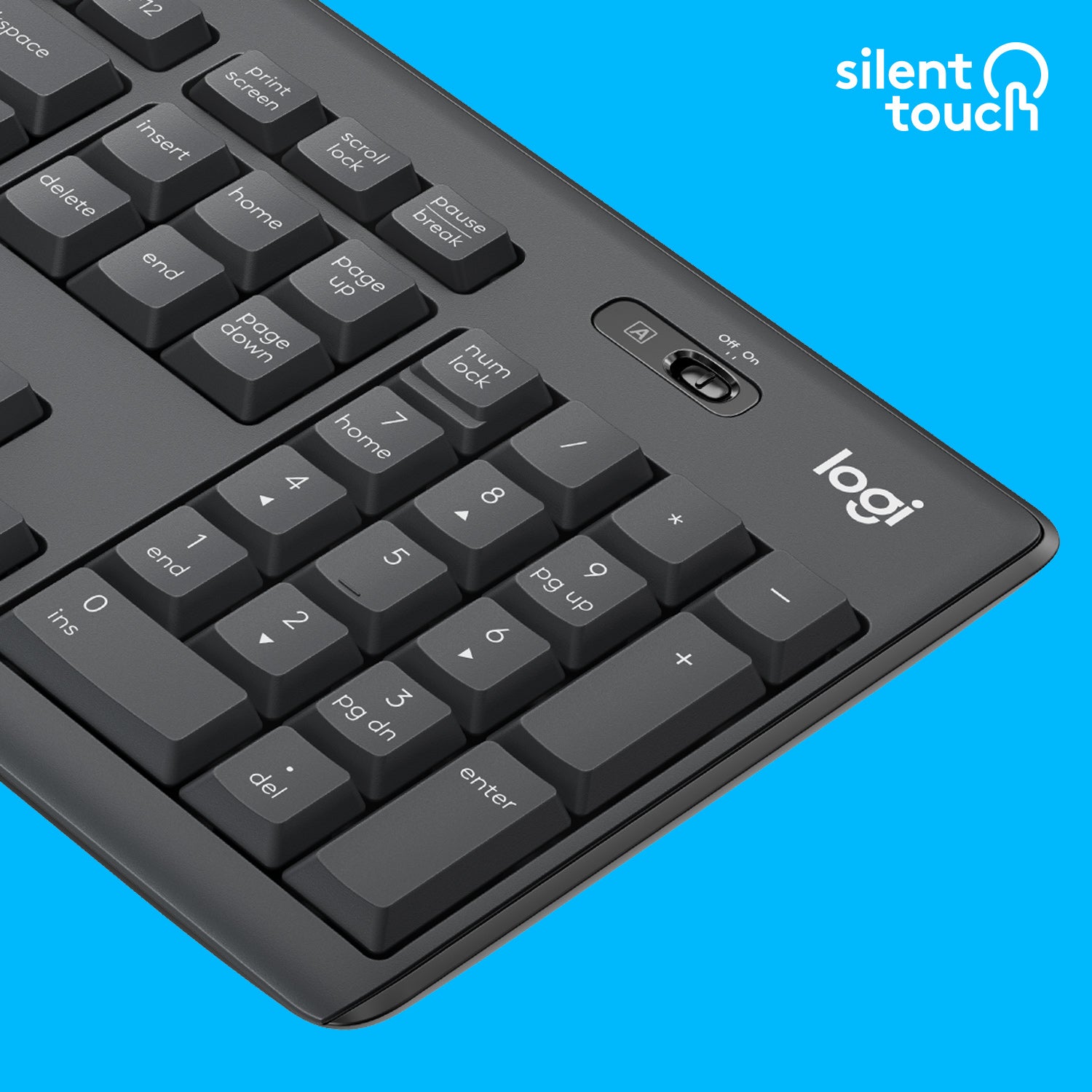 Logitech MK295 Silent – Tastatur-Maus-Set – 2,4 GHz USB-A (Nano-Empfänger) – QWERTY (US-INT) – Graphit