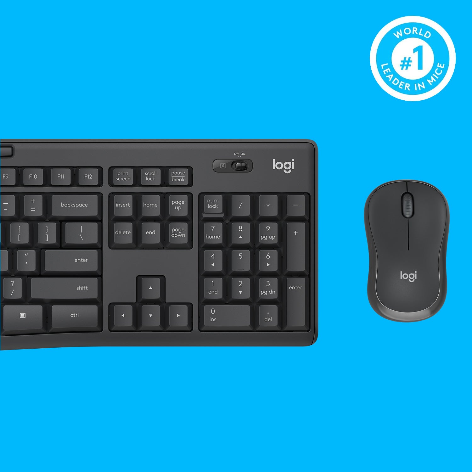 Logitech MK295 Silent – Tastatur-Maus-Set – 2,4 GHz USB-A (Nano-Empfänger) – QWERTY (US-INT) – Graphit