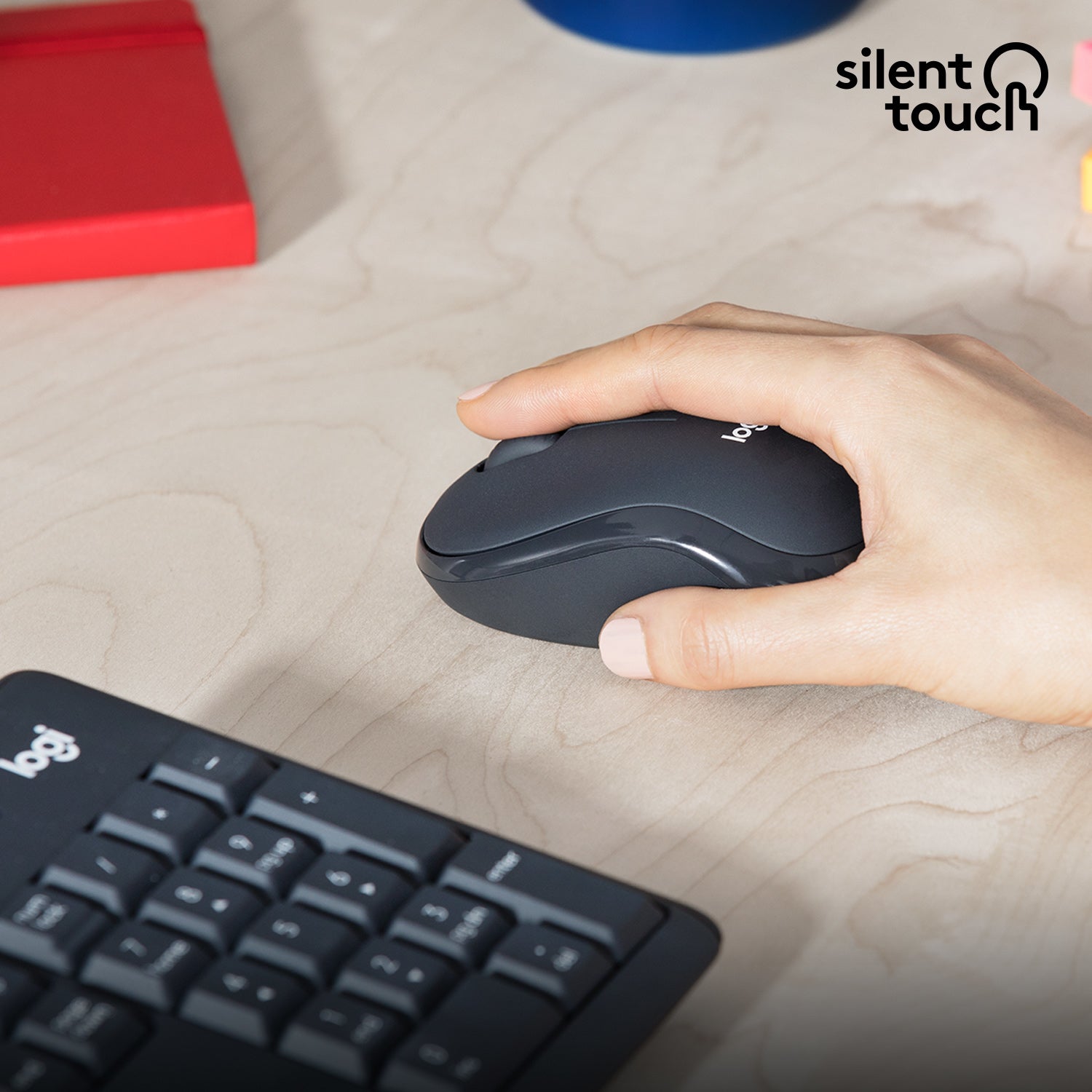 Logitech MK295 Silent – Tastatur-Maus-Set – 2,4 GHz USB-A (Nano-Empfänger) – QWERTY (US-INT) – Graphit