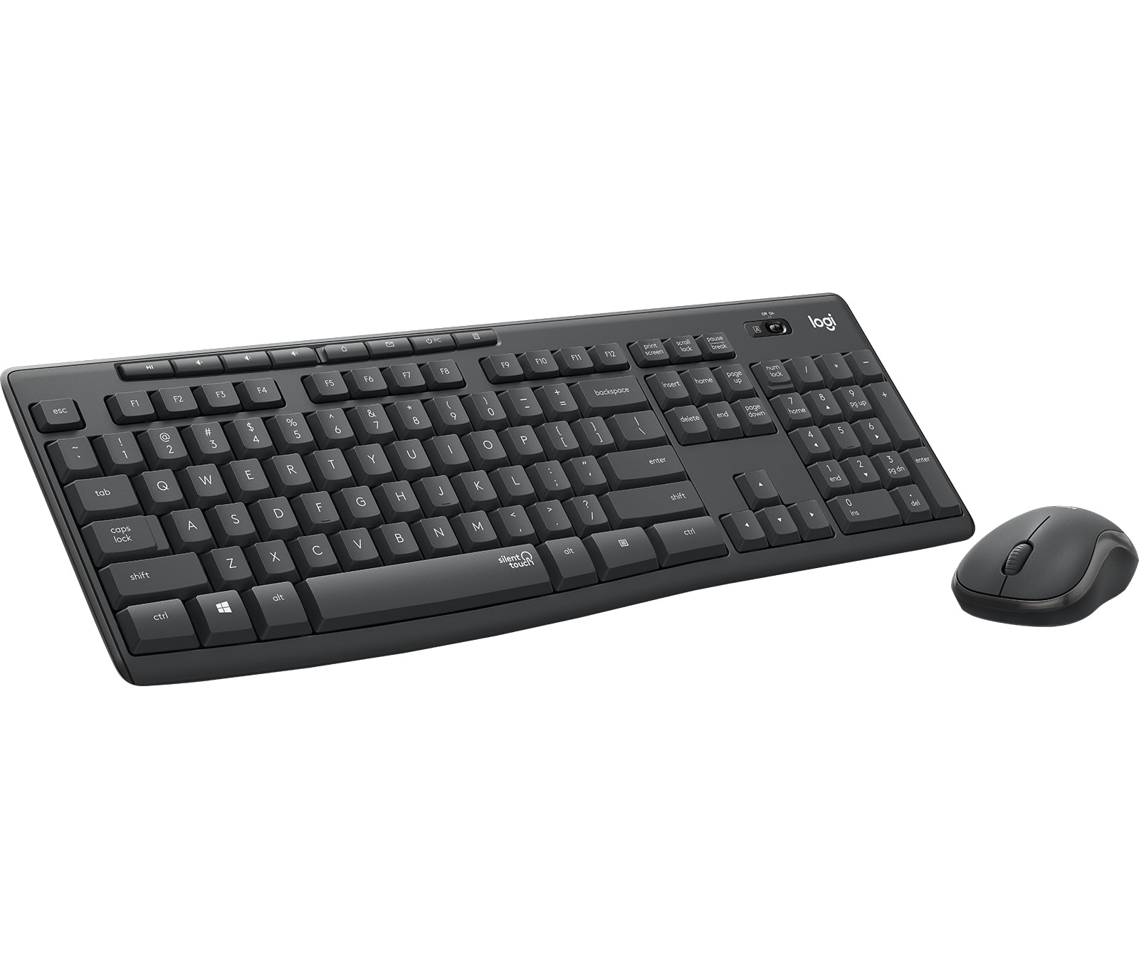 Logitech MK295 Silent – Tastatur-Maus-Set – 2,4 GHz USB-A (Nano-Empfänger) – QWERTY (US-INT) – Graphit