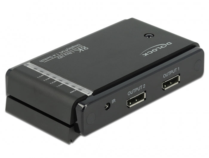DeLOCK DisplayPort-Switch/Verteiler, 2×2, Fernbedienung, Schwarz