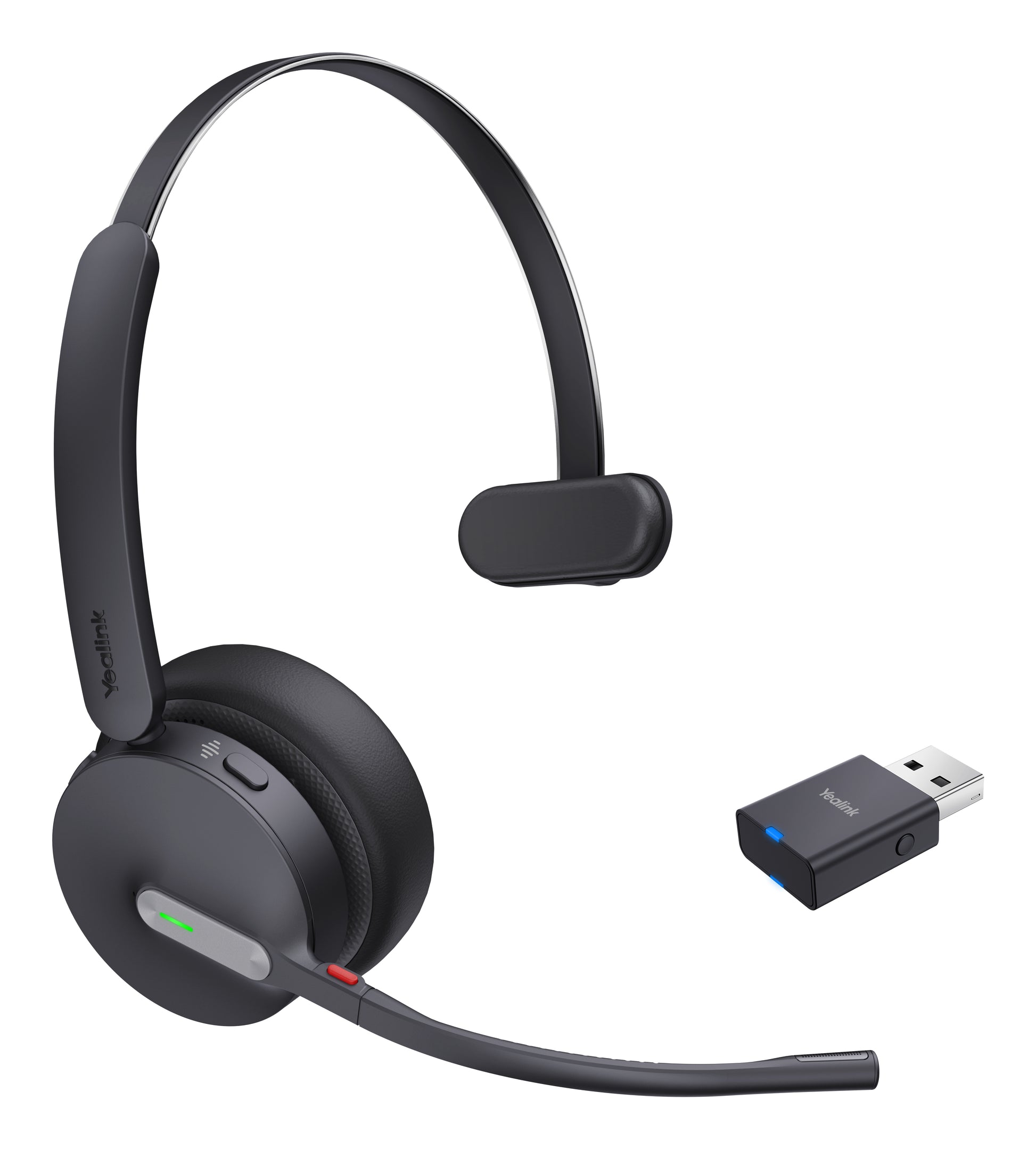 Yealink Kabelloses Head-Band Büro-Headset – On-Ear, Mono, BT, Schwarz, BT 5.2