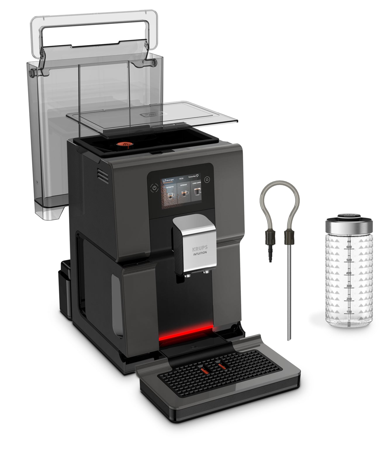 Krups Intuition Preference EA872B10 Kaffeevollautomat – 3 l, 250 g Bohnenbehälter, One-Touch Cappuccino-System