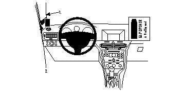 Brodit ProClip Befestigungssockel – für Opel Astra (2004–2009), Saturn Astra (2008–2009) – Schwarz, ABS