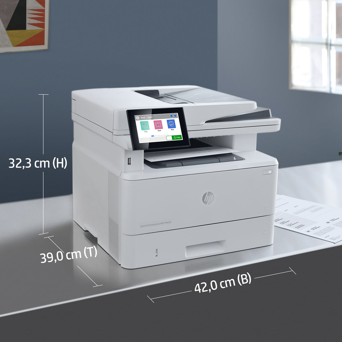 HP LaserJet Enterprise MFP M430f – SW-Laser-Multifunktionsdrucker, A4, 4-in-1, Duplex, ADF, WLAN/LAN