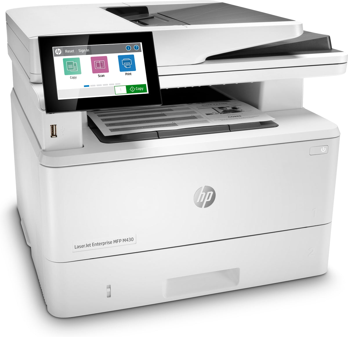 HP LaserJet Enterprise MFP M430f – SW-Laser-Multifunktionsdrucker, A4, 4-in-1, Duplex, ADF, WLAN/LAN