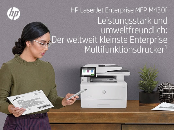 HP LaserJet Enterprise MFP M430f – SW-Laser-Multifunktionsdrucker, A4, 4-in-1, Duplex, ADF, WLAN/LAN