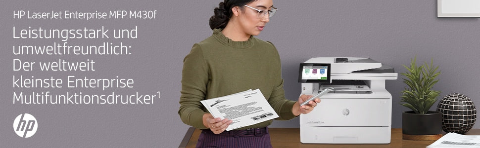 HP LaserJet Enterprise MFP M430f – SW-Laser-Multifunktionsdrucker, A4, 4-in-1, Duplex, ADF, WLAN/LAN