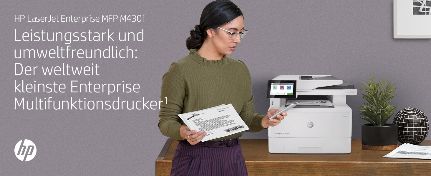 HP LaserJet Enterprise MFP M430f – SW-Laser-Multifunktionsdrucker, A4, 4-in-1, Duplex, ADF, WLAN/LAN