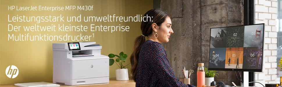 HP LaserJet Enterprise MFP M430f – SW-Laser-Multifunktionsdrucker, A4, 4-in-1, Duplex, ADF, WLAN/LAN