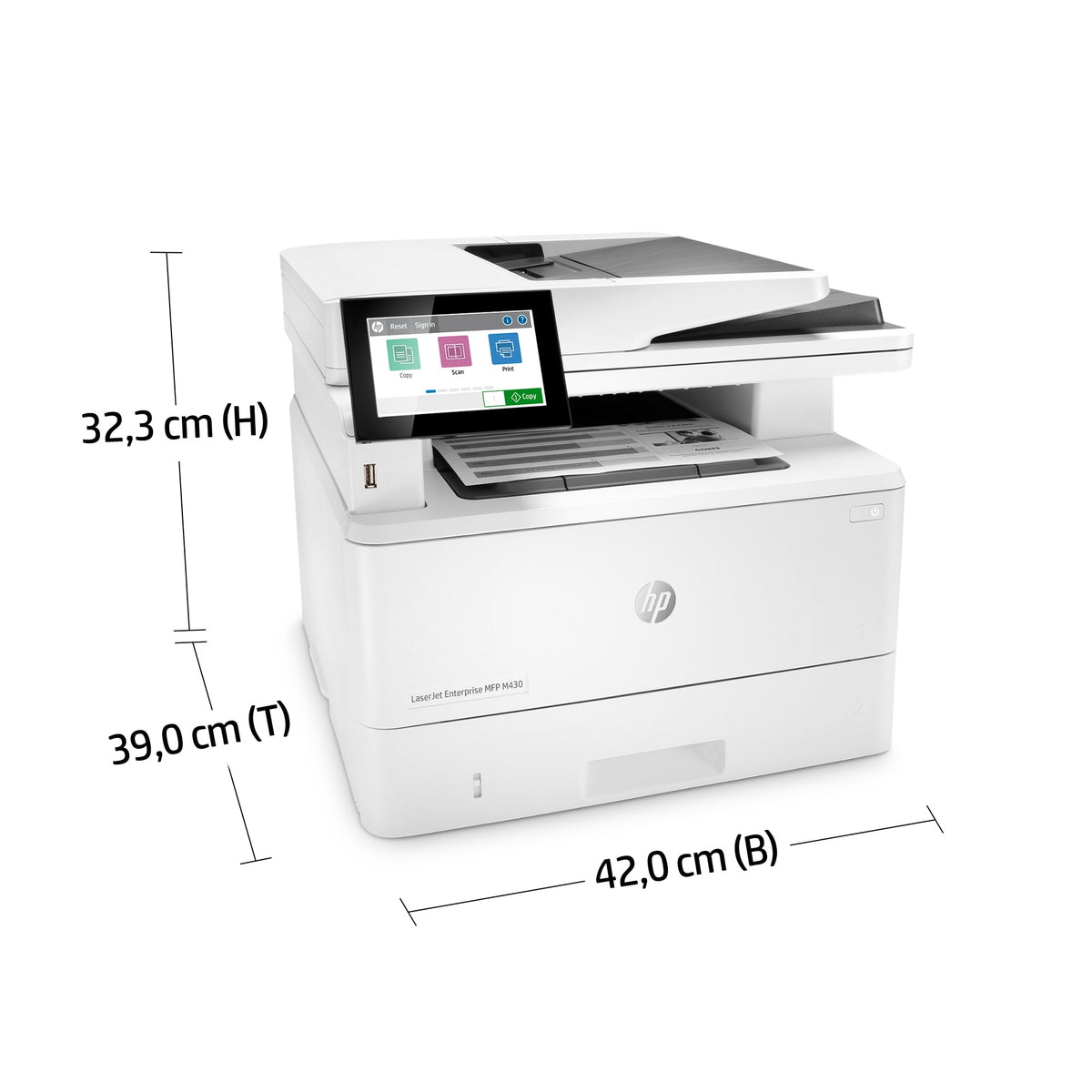 HP LaserJet Enterprise MFP M430f – SW-Laser-Multifunktionsdrucker, A4, 4-in-1, Duplex, ADF, WLAN/LAN