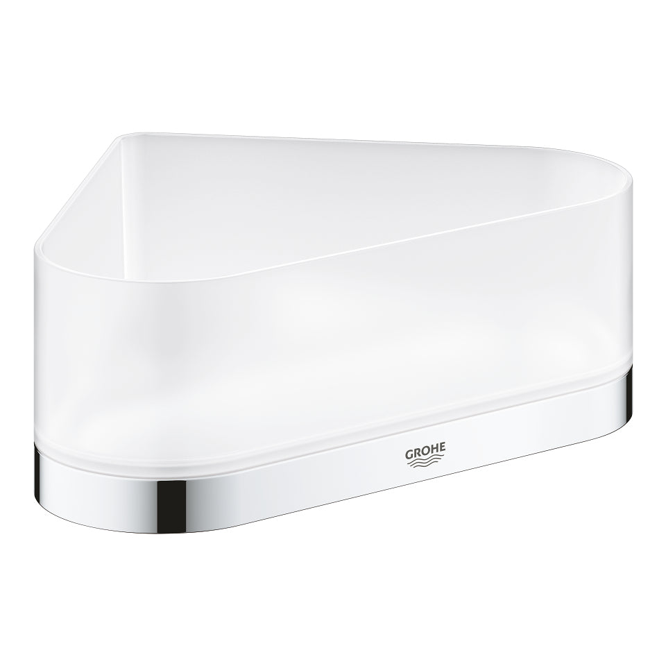 GROHE Seifenhalter (Wand) Selection – Metall/Kunststoff, zum Schrauben, 20×16,8×8,5 cm, Chrom/Weiss