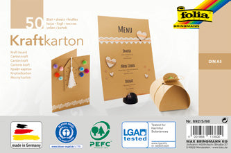Folia Kraftkarton – Mehrfarbig – A5, 50 Bogen