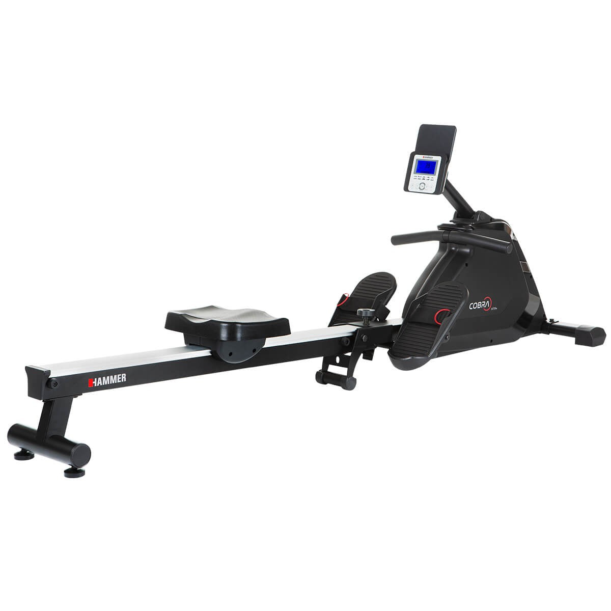 HAMMER Rudergerät Cobra XTR Plus II, 130 kg, 232 × 55 × 75 cm – Schwarz