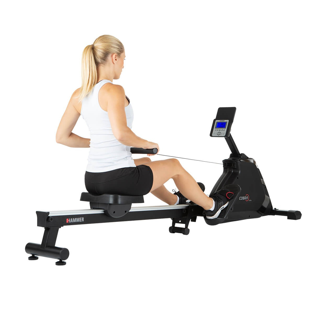 HAMMER Rudergerät Cobra XTR Plus II, 130 kg, 232 × 55 × 75 cm – Schwarz