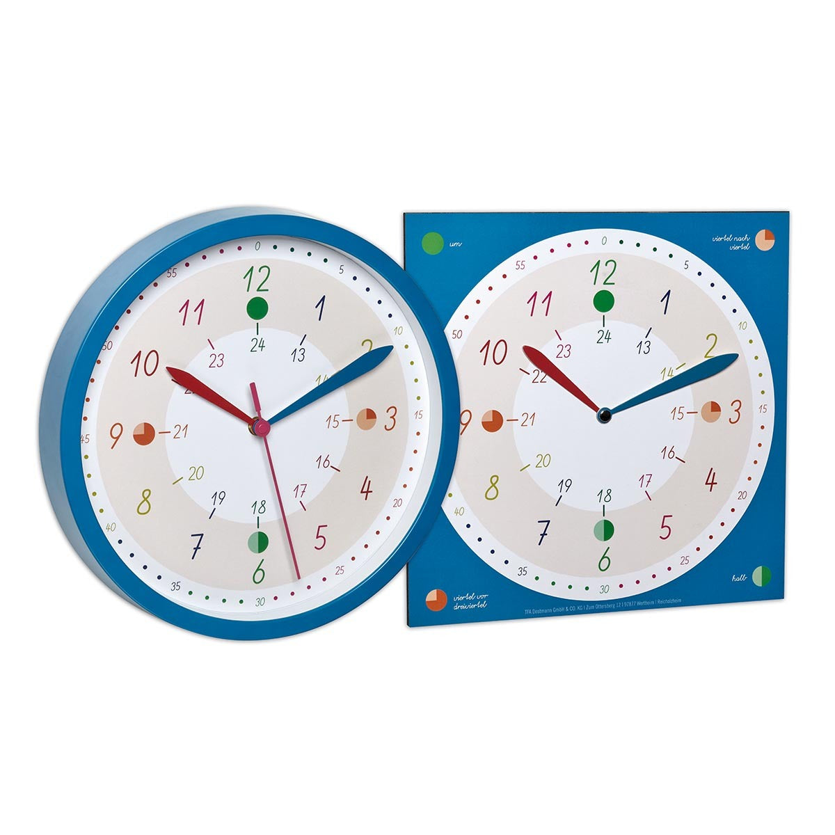 TFA-Dostmann TFA Dostmann Wanduhr – Analog, Ø 30,8 cm, Blau