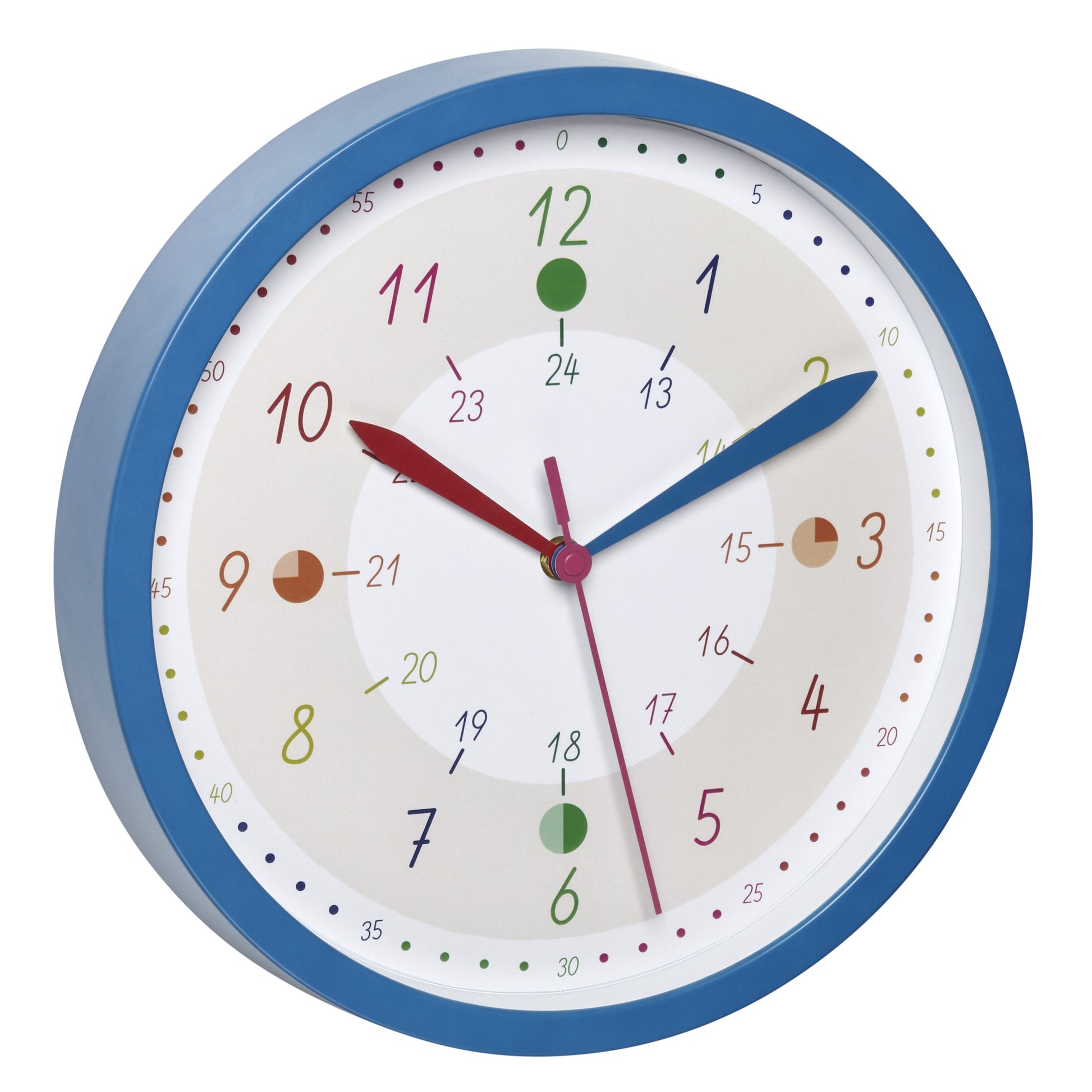 TFA-Dostmann TFA Dostmann Wanduhr – Analog, Ø 30,8 cm, Blau